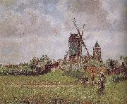 Camille Pissarro Belgium, a large windmill oil painting reproduction